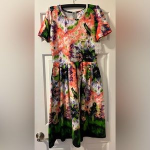 BNWT Lularoe watercolor dipped Amelia dress